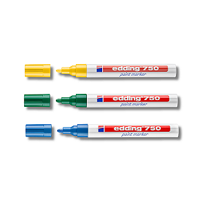 Kit COPA edding - Kit c/3 Marcadores permanentes - Verde + Amarelo + Azul