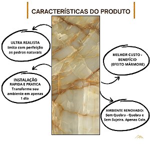 PLACA EFEITO ÔNIX GOLD BRILHO