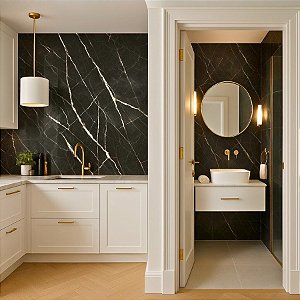 PLACA DE MÁRMORE FLEXÍVEL - MARBLE NERO MARQUINA