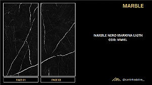 PLACA DE MÁRMORE FLEXÍVEL - MARBLE NERO MARQUINA LIGTH