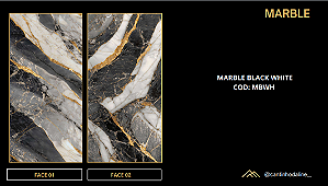 PLACA DE MÁRMORE FLEXÍVEL - MARBLE BLACK WHITE