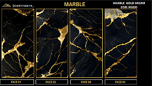 PLACA RETROILUMINADA DE MÁRMORE FLEXÍVEL - MARBLE GOLD DREAM