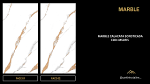 PLACA EFEITO MÁRMORE CALACATA SOFISTICADA BRILHO