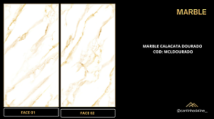 PLACA DE MÁRMORE FLEXÍVEL CALACATA DOURADO