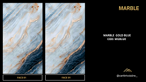 PLACA DE MÁRMORE FLEXÍVEL GOLD BLUE