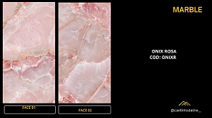 PLACA DE MÁRMORE FLEXÍVEL ONIX ROSA