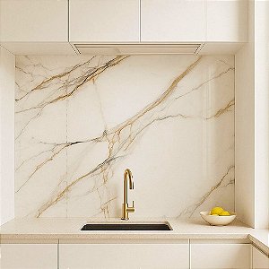 PLACA EFEITO MÁRMORE CALACATA ENCANTO ACETINADO