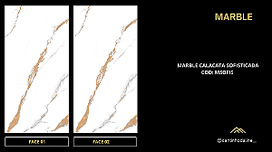 PLACA EFEITO MÁRMORE CALACATA SOFISTICADA ACETINADO