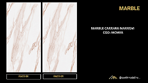 PLACA EFEITO MÁRMORE CARRARA MARROM ACETINADO