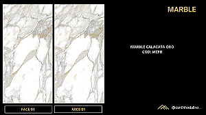 PLACA EFEITO MÁRMORE FLEXÍVEL CALACATA ORO ACETINADO