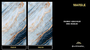 PLACA EFEITO MÁRMORE GOLD BLUE ACETINADO