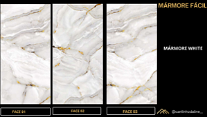 PLACA EFEITO MÁRMORE WHITE ACETINADO