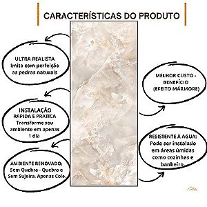 PLACA EFEITO ÔNIX BEGE ELEGANCE ACETINADO