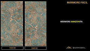 PLACA EFEITO MÁRMORE AMAZONITA RETROILUMINADO