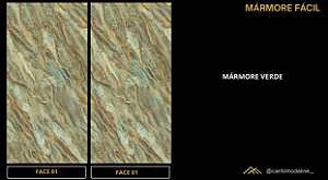 PLACA EFEITO MÁRMORE VERDE ACETINADO