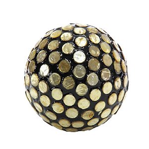 BOLA EM MADREPÉROLA DOURADA FUNDO PRETO 7,5