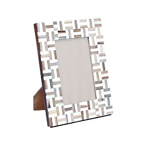 PORTA RETRATO EM MADEIRA OSSO E BAMBU