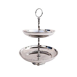 PORTA DOCES E SALGADOS DE 2 ANDARES EM INOX