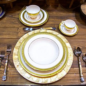 CONJUNTO EM PORCELANA DANKOTUWA OURO DE PRATOS PARA SOPA