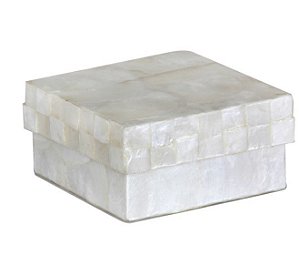 Caixa em madrepérola natural com tampa