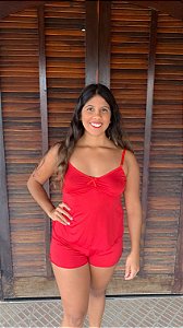 Baby Doll Feminino Vermelho Liso