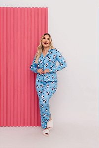 Pijama Americano Feminino Longo Panda