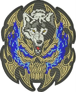 Patch Lobo Caveira 30x20 cm