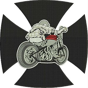 Patch Motociclista na Cruz 29x29 cm