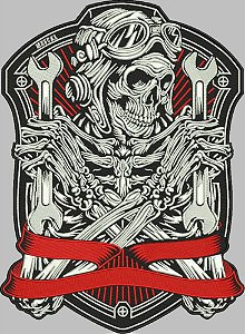 Patch Caveira Aviadora 36x26 cm