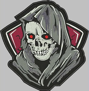 Patch Caveira Capuz 28x28 cm