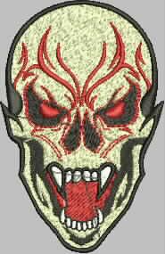 Patch Caveira Vampiro 10x7 cm