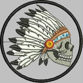 Patch Caveira Índio 9x9 cm
