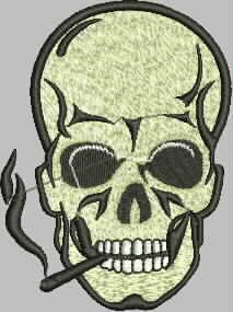 Patch Caveira Fumando 10x07 cm