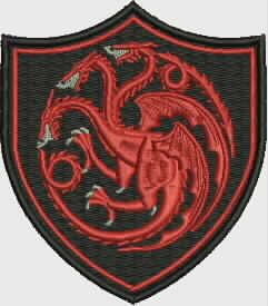 Patch Dragão 3 Cabeças 09x09 cm