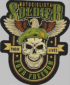 Patch Caveira Soldado Militar 30x27 cm