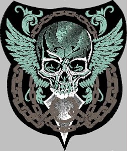 Patch Caveira e Corrente 25x30 cm