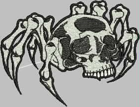 Patch Caveira Aranha 09x08 cm