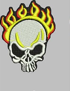Patch Caveira de Fogo 09x07 cm