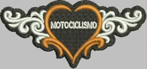 Patch Coração Motociclismo 05x10 cm