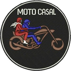 Patch Moto Casal Costas 28x28 cm