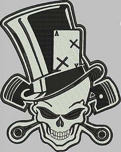 Patch Caveira Chapéu 30x24 cm