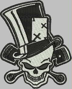 Patch Caveira Chapéu 10x08 cm