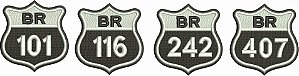 Patch BRS Kit 04 peças 07x07 cm