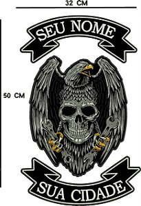 Patch Personalizado Águia Caveira 50x32 cm