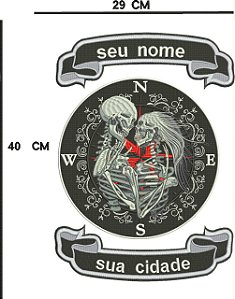 Patch Personalizado Caveira Casal 40x29cm