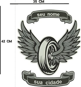 Patch Personalizado Roda com Asas 42x35cm