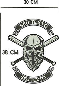 Patch Personalizado Caveira com Lenço 38x30cm