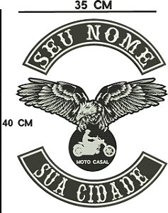 Patch Personalizado Moto Casal 40x35cm