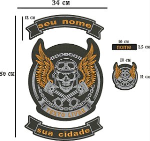 Patch Personalizado Caveira 50x34cm