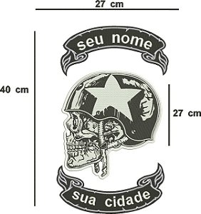 Patch Personalizado Caveira Militar 40x27cm